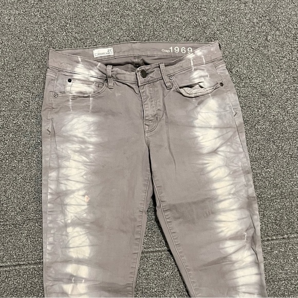 Gap Jeans Womens 27 Gray Tye Dye Jegging Stretch Denim Retro Rock - Picture 2 of 9